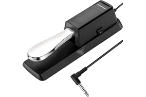 Fansjoy Sustain Pedal for Keyboard, Universal Piano Pedal with Polarity Switch & 1/4'' Input Plug, Compatible with Yamaha Casio Roland Korg Moog Electronic MIDI Keyboard, Digital Piano, Synthesizer
