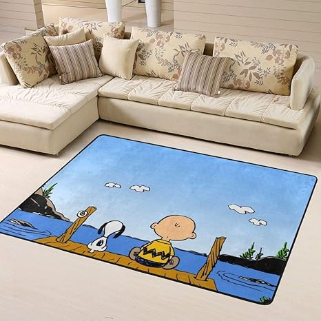 Amazon Co Jp Snoopy スヌーピー 18 洗えるラグ カーペット ラグ 滑り止め付 防ダニ 抗菌 防臭 低ホルムアルデヒド ふわっと手触り 優しいフランネルラグ 絨毯 高級エコカーペット 1 160cm 約１ ５畳 ホーム キッチン