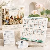 LITIPHU Solo Mahjong Board Practice - Mahjong Practice Board for Solo Play, American Mahjong Charleston Trainer, Lotus Edition with User Guide &amp; 15 Coach Cards