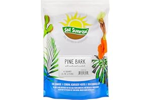 SOIL SUNRISE 100% Natural Pine Bark Mulch Nuggets (4 Quarts), Small Mulch Chips for Indoor/Outdoor Container Gardening, Ideal for Soil Supplement, Houseplant Mulch, and Terrariums