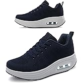 RUIDENG Platform Sneakers for Women Air Cushion | Walking Shoes Women Comfortable All Day | Thick Rocker Bottom