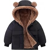 TUONROAD Baby Girls Coats Toddlers Puffer Jacket Bear Hooded Coats 6M-5Y