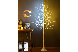 ZHOUDUIDUI Lighted Birch Tree, 6ft 96LED Birch Tree Lights,Artificial Twig Tree Light 9Modes Timer for Indoor Outdoor Christmas Halloween Easter Tree Home Party Wedding Decor,Warm & Cool White