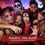 Ptesuply Fake Blood Set 60ml Spray 60ml Dripping 40ml Coagulated Gel Halloween view 4