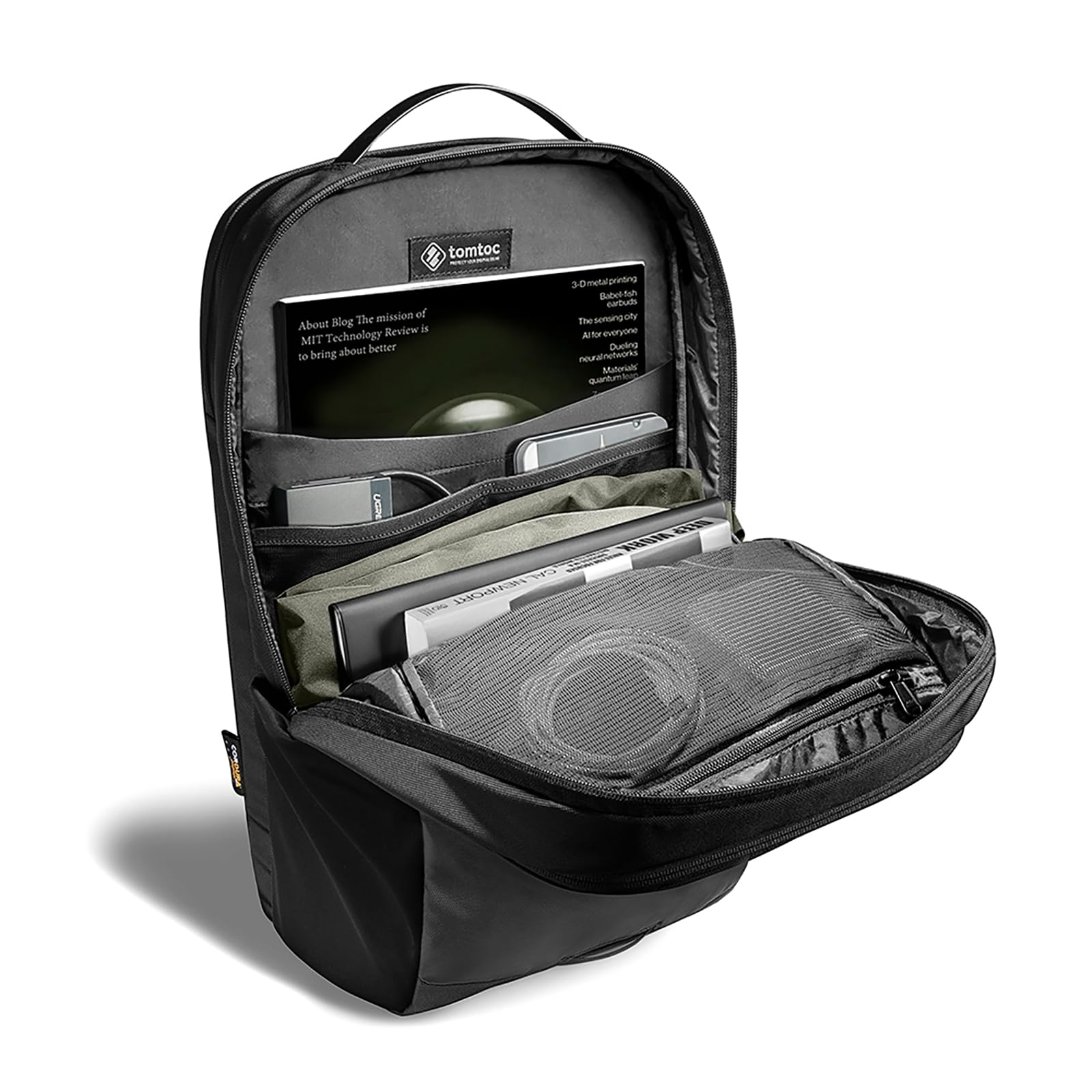 tomtoc 15.6 Inch Professional Business Laptop Backpack, Premium Cordura Material Waterproof Travel Computer Backpack Rucksack with Large Capacity, 26L