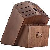 Cangshan Empty Knife Block, 16-Slot Organizer, Angled Top (Acacia Wood)