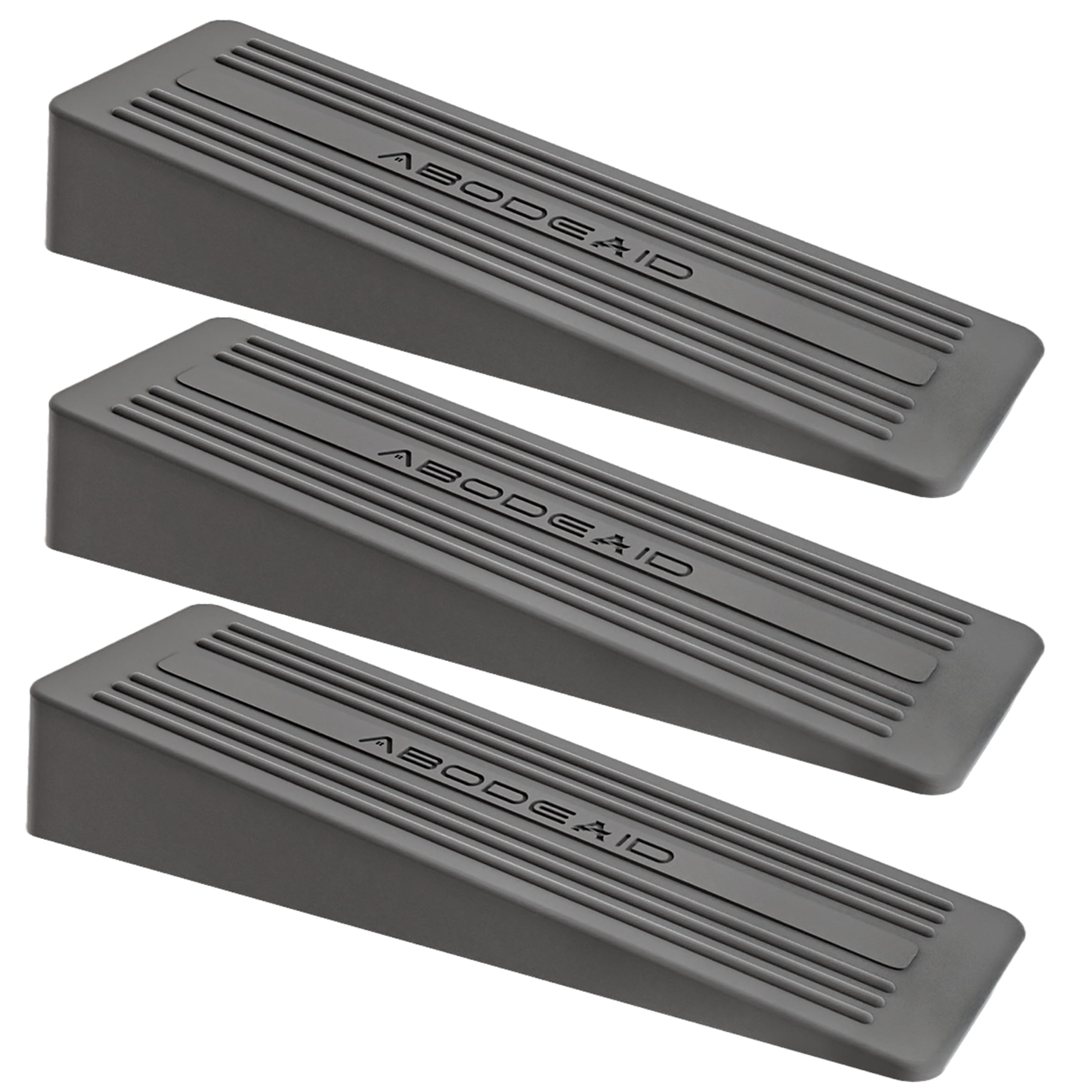 Rubber Door Stop 3 PCs Door Stoppers for Floor - Anti-Skid Durable Rubber Door Stops Indoors - Heavy Duty Rubber Door Wedges Indoors - Grey Doorstops Wedge - Door Holder