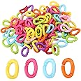100Pcs Plastic Bird C Clips Hooks Chain Links DIY Parrot Toys Mix ColorLittle pet Toys