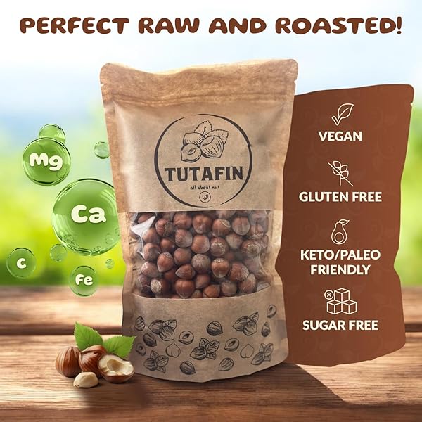 TUTAFIN PREMIUM RAW HAZELNUTS IN SHELL – JUMBO WHOLE FILBERTS, FRESH HARVESTED, TURKISH HAZELNUTS FOR SNACKING & BAKING – 2 LB (PACK OF 1)