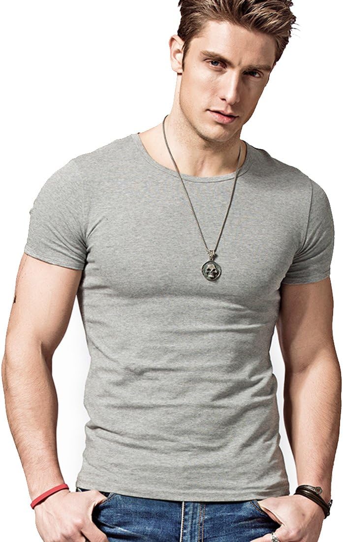 Acooe Short Sleeves T-Shirts Crew-Neck,Tight-Fitting T-Shirt, Sport t-Shirt for Men