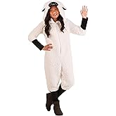 Kids Sheep Jumpsuit Costume with Hooded Jumpsuit and Attached Tail