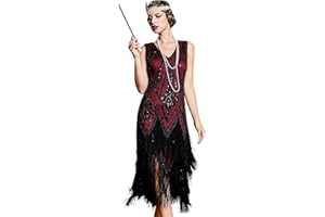PrettyGuide Women's 1920s Flapper Dress Vintage Swing Fringed Gatsby Roaring 20s Dress
