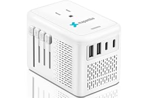 MAPAMBO 220V to 110V Voltage Converter US to Europe for Hair Dryer with 2 USB Port 2 USB C International European Universal Travel Adapter Worldwide Step Down Power Converter Plug Combo Type A C G I