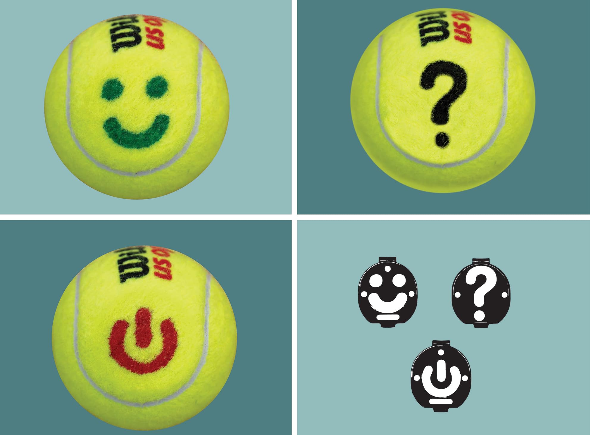 BallTrace Blue Tennis Ball Marker | Personalise Tennis Balls & Padel Balls with Fun Emoji & Symbols | Cool Tennis Gift | As seen at events & tournaments in Europe & USA. (Express Yourself)