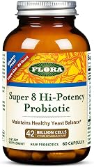 Flora - Super 8 Hi-Potency Probiotic - Daily Probiotic for Gut & Digestive Health - 42 Billion CFU - Contains Lactobacillus &