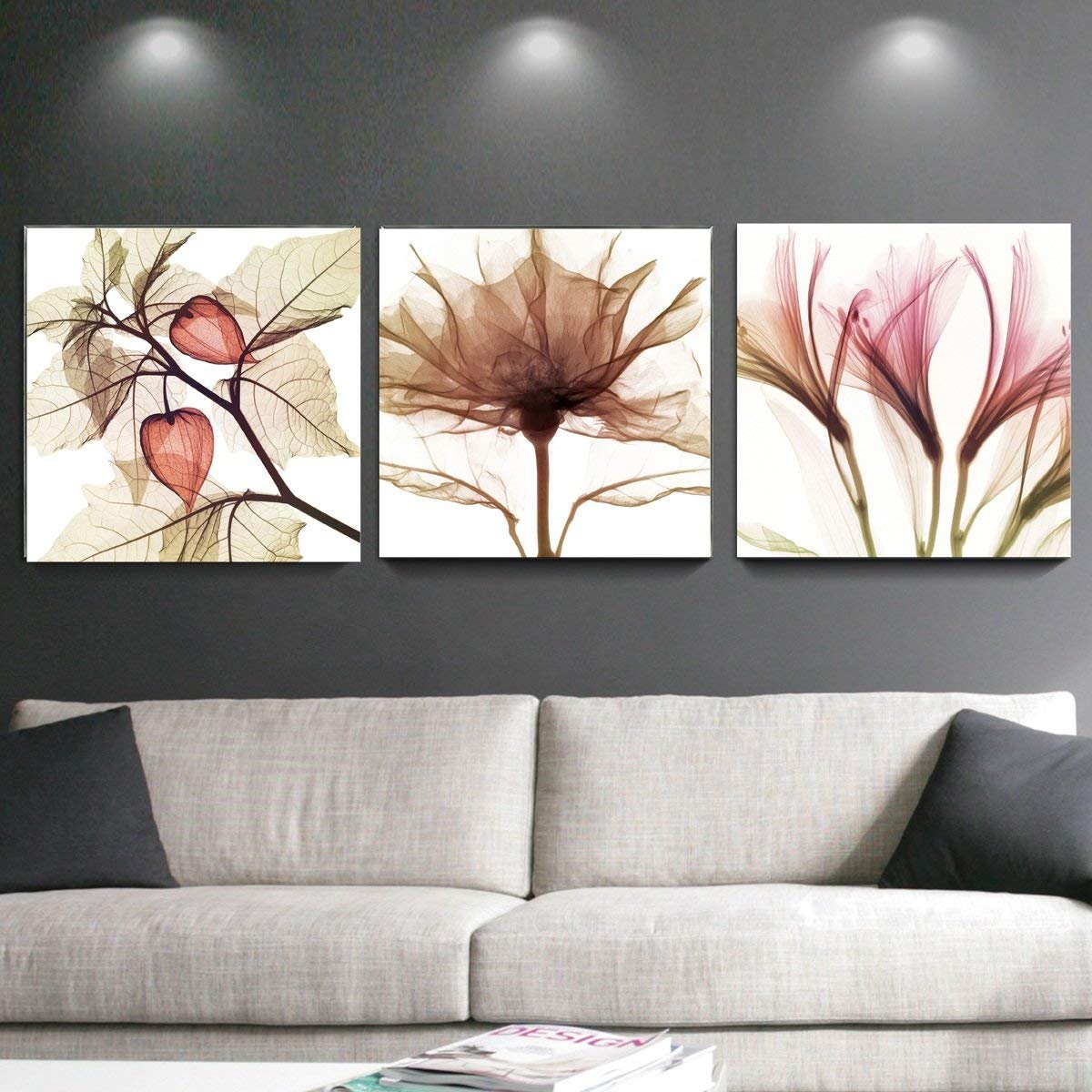 Canvas Wall Art Abstract Brown Flowers Canvas Print 36\