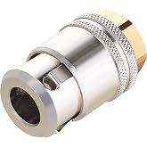 Hromee Lock On Air Chuck for Large Bore Valve, Heavy Duty Closed Flow Tire Chuck, 1/4" FNPT for Tire Inflator and 12V1 Stem Quick Connector