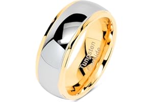 100S JEWELRY Engraved Personalized Tungsten Rings For Men Women Wedding Band Two Tone Gold Silver Engagement Sizes 6-16