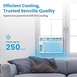 Senville 6,000 BTU Window Air Conditioner, Cools Up