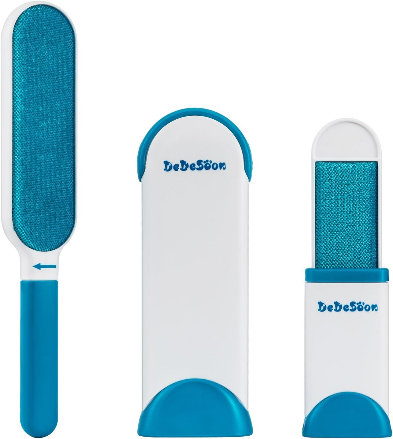 DeDeSoon Pet Fur and Lint Remover, Double-Sided Brush with Self-Cleaning Base, Remove Dog Cat Hair from Clothes and Furniture