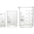 SCIENCENT Glasbecher, 50 ml, 100 ml, 250 ml, 3 Stück