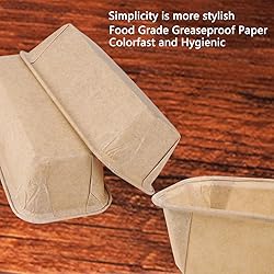 50Pcs Paper Loaf Pans for Baking, Parchment Cupcake