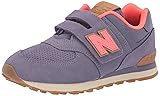 New Balance Girls' KV574 Sneaker, Pink/White, 6