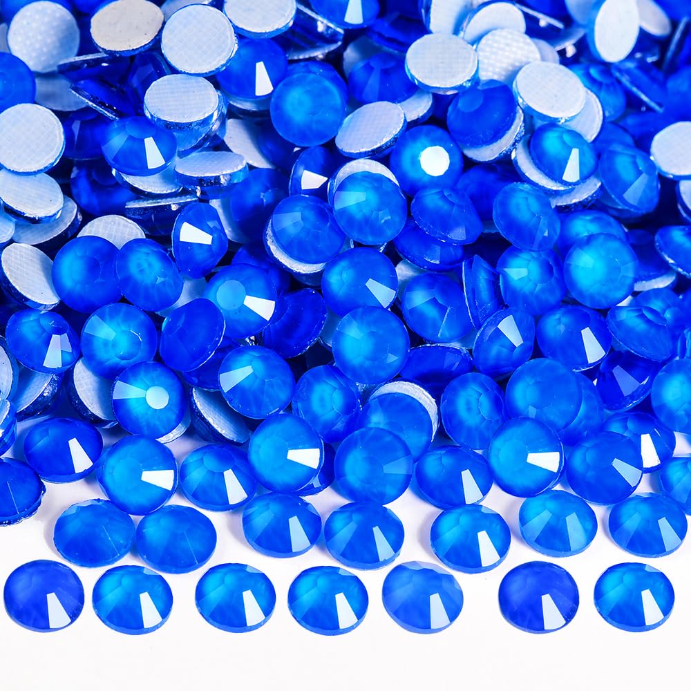 Blinginbox Hotfix Rhinestones for Clothes,1440pcs Hot Fix Rhinestones Crystal Gems for Crafts Decoration, Blue Neon, SS16