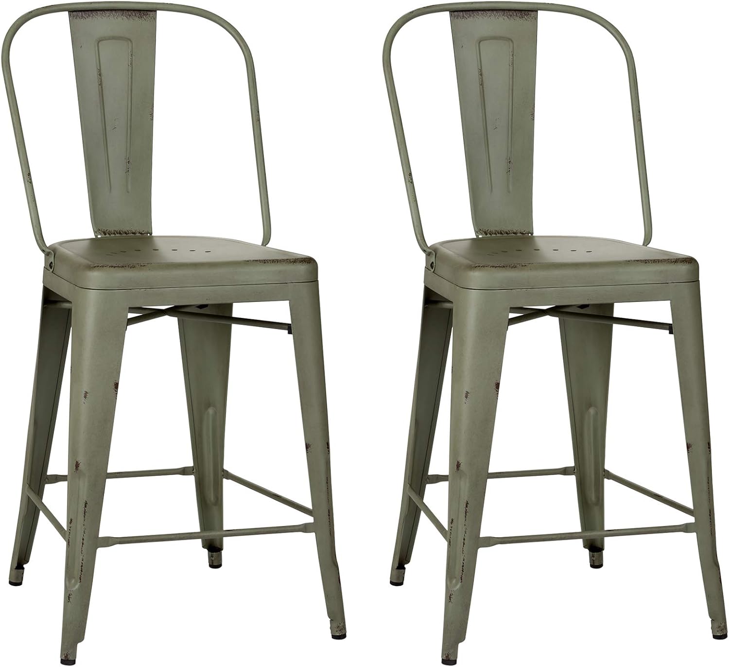 Liberty Furniture Industries Vintage Series Bow Back Counter Chair, Green