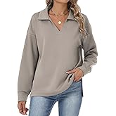 Lallabai Womens Sweatshirts Airlayer Tunic Tops Long Sleeve Hoodies V Neck Loose Pullover Sweaters 2026 Fall Fashion Outfits
