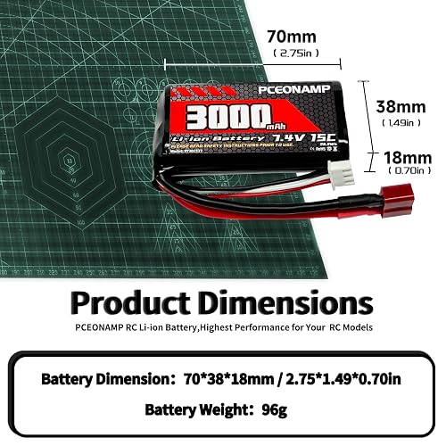 7.4V 1000mAh 2S Li-ion Battery With SM-3P Plug & USB Charger For DE82, TK3086B, G20601 RC Cars & Trucks