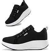 Oude Womens Walking Sneakers Comfy | Platform Shoes for Women Fashion | Stylish Standing All Day Rocker Bottom
