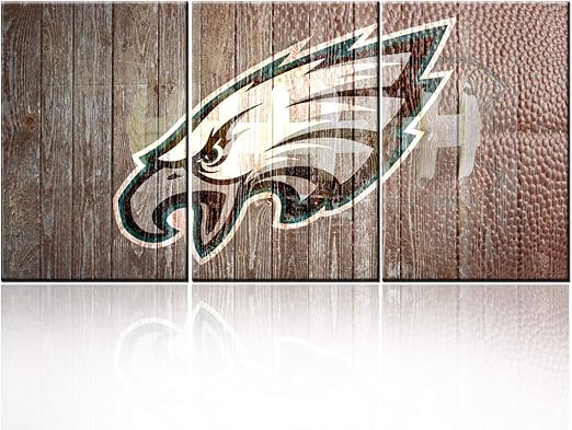 Amazon Com 3 Piece Canvas Wall Art Philadelphia Eagles Logo