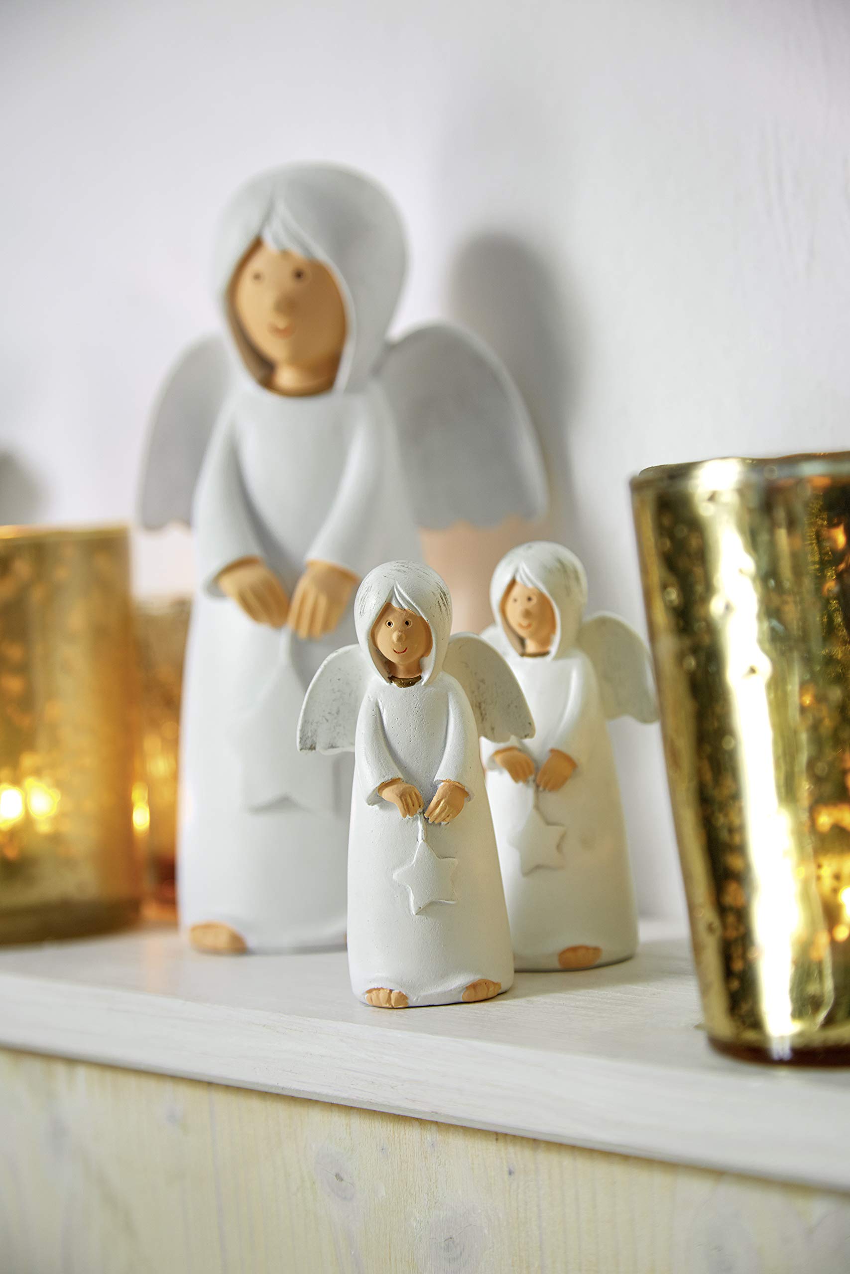 Valentino Wohnideen Angel Mia 12 cm Outdoor Matte Painted White Polyresin