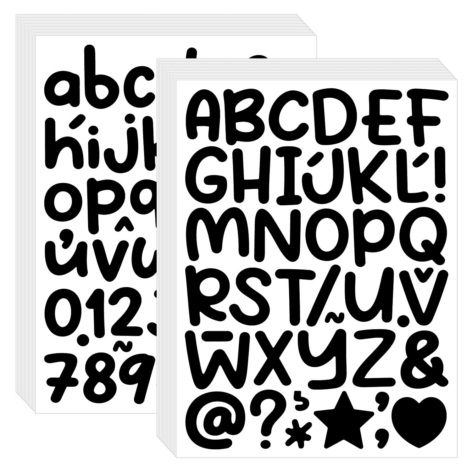 1350 Pcs Letter & Number Stickers – 30 Sheets 1