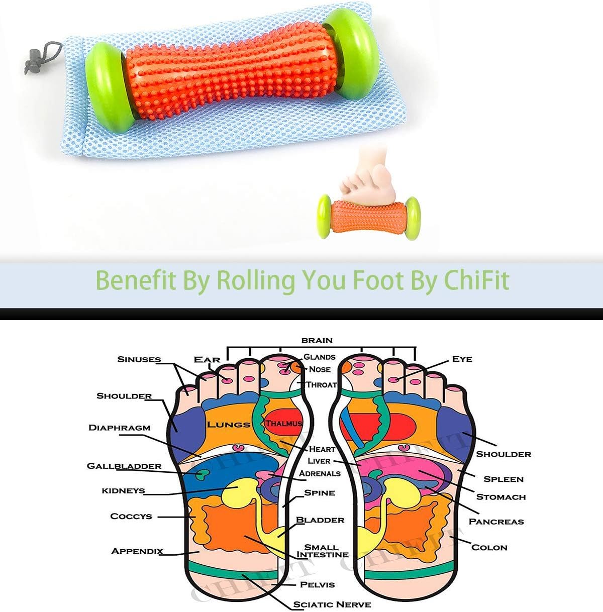 ChiFit Manual Foot Massager Foot Roller Foot Reflexology Therapy Reach The Spleen and Relax The Nerves, Bag Packing …: Health & Personal Care
