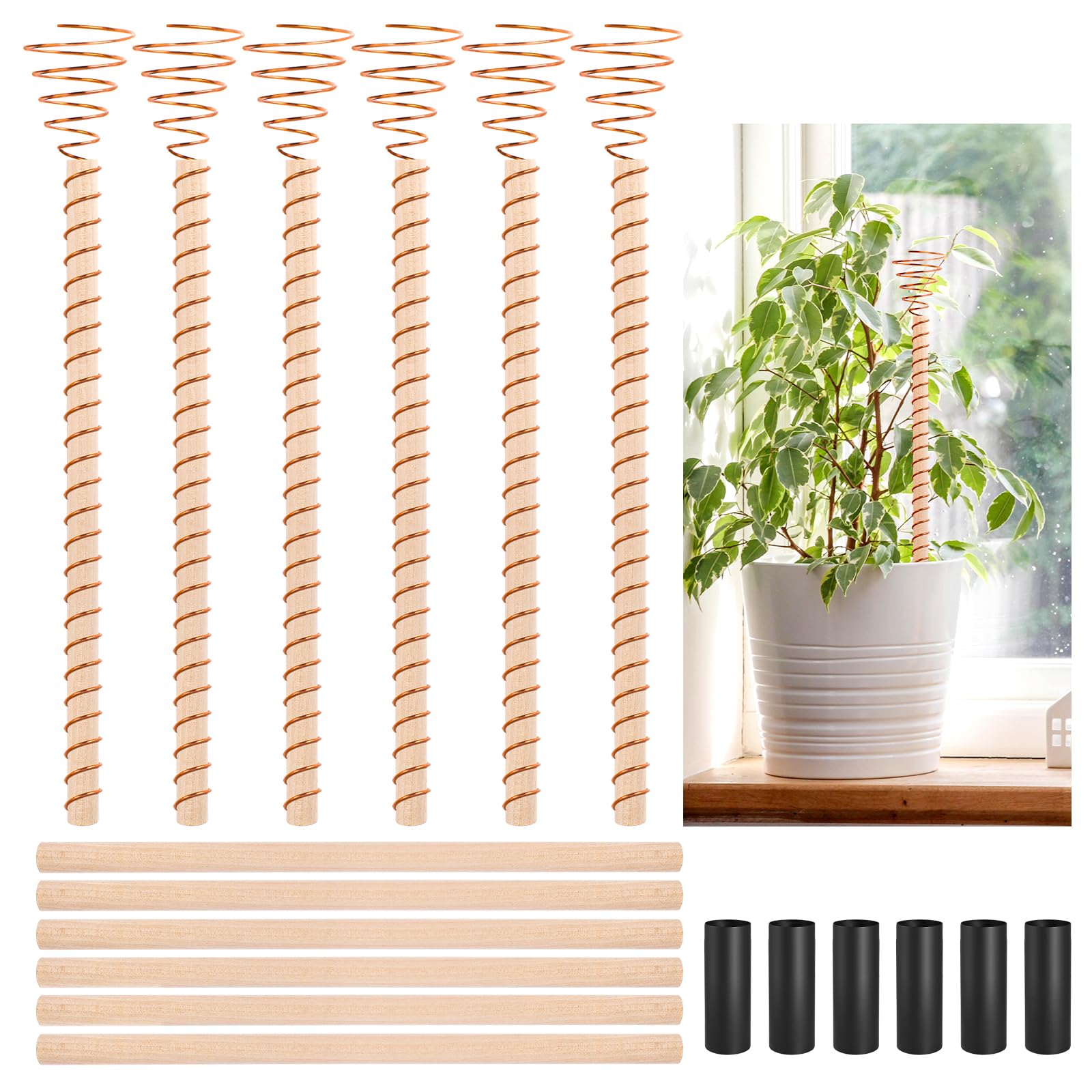 Photo 1 of ***INCOMPLETE**NACHLYNN 6 Pack Electroculture Plant Stakes Pure Electro Culture Gardening Soft Copper Wire Long Copper Garden Stakes for Gardening Growing Plants and Vegetables