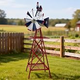 Heavy Duty Ornamental Windmill for Yard, Durable Metal Weather Vane Garden Decoration Weather Resistant for Garden, Yard, Farm, Seaside