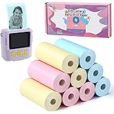 9 Rolls Kids Instant Camera Print Refill Paper- Photo Printer Thermal Paper Rolls for 4 5 6 7 8 9 10 Year Old Girls Boys Birthday Gifts, Blue, Pink, Yellow