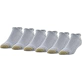 : GOLDTOE Men’s 656HT Cotton No Show Heel Tab Athletic Socks, 6-pairs