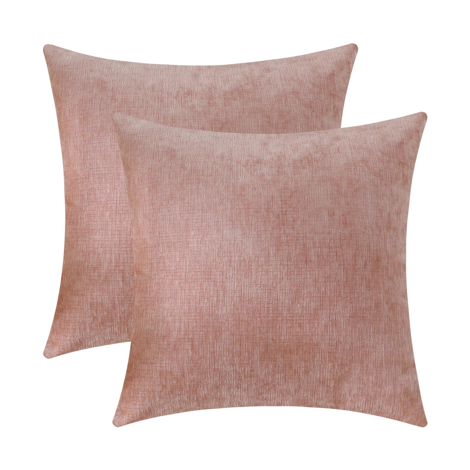 Photo 1 of Jeneoo Blush Pink Decorative Throw Pillow Covers Soft Chenille Comfy Square Couch Cushion Cases for Living Room Sofa Decor (Set of 2, 14 x 14 Inches)