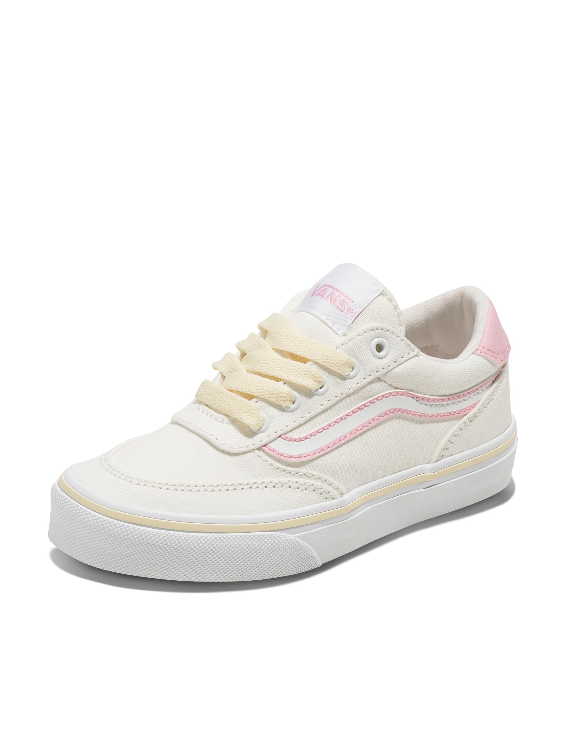 Vans Big Kids' Brooklyn LS Shoe - Casual Low-Top Sneakers for Boys & Girls. Pastel Pop Blanc De Blanc. 4 Image