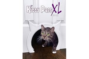 The Kitty Pass XL Cat Door for Interior Door - Cat Hole Kitty Door for Hidden Litter Box - Pet Door for Cats up to 30 lbs - Semi Gloss White Extra Large Cat Door Interior Door