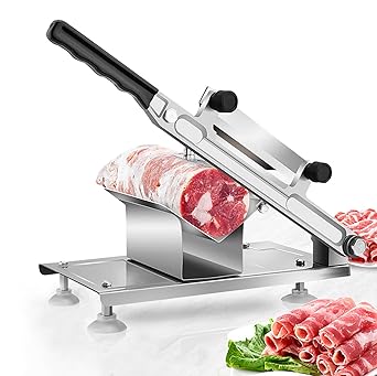 Baoshishan Trancheuse De Viande Congelee Machine De Decoupe De Viande Trancheuse Manuelle De Viande De Petit Pain De Trancheuse De Boeuf Pour Le Bbq De Pot Chaud Amazon Fr Commerce Industrie Science