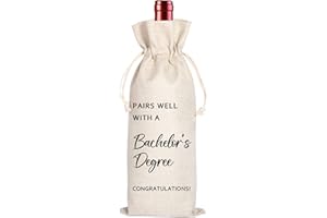 Maydvdv Bachelor's Degree Graduation Wine Bag Gift | University College Graduation gift | Class of 2024 | Gift for him | Pairs Well with a Bachelor's Degree 11WB30