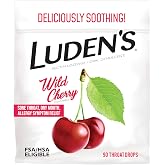 Luden's Sore Throat Relief Drops, Wild Cherry, 90 Count | Sore Throat Lozenges, for Minor Everyday Irritation &amp; Dry Mouth, Soothes Throats, With Pectin