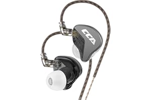 EZ EAR CCA CRA in Ear Monitor Headphones with Microphone Clear Sound Deep Bass Wired Earphone, Ultra-Thin Diaphragm Dynamic Driver IEM Tangle-Free with Hi Res Detachable Cable