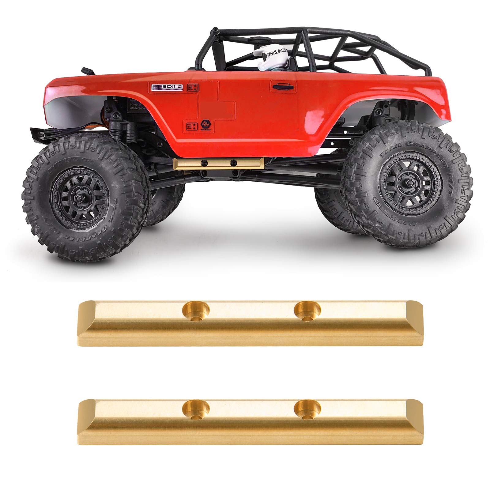 AXspeed 2pcs Brass Boulder Bars for Axial SCX24 AXI90081 AXI00001 AXI00002 1/24 RC Crawler Car