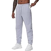 THE GYM PEOPLE Men's Fleece Workout Sweatpants Drawstring Tapered Running Lounge Jogger Pants with Pockets