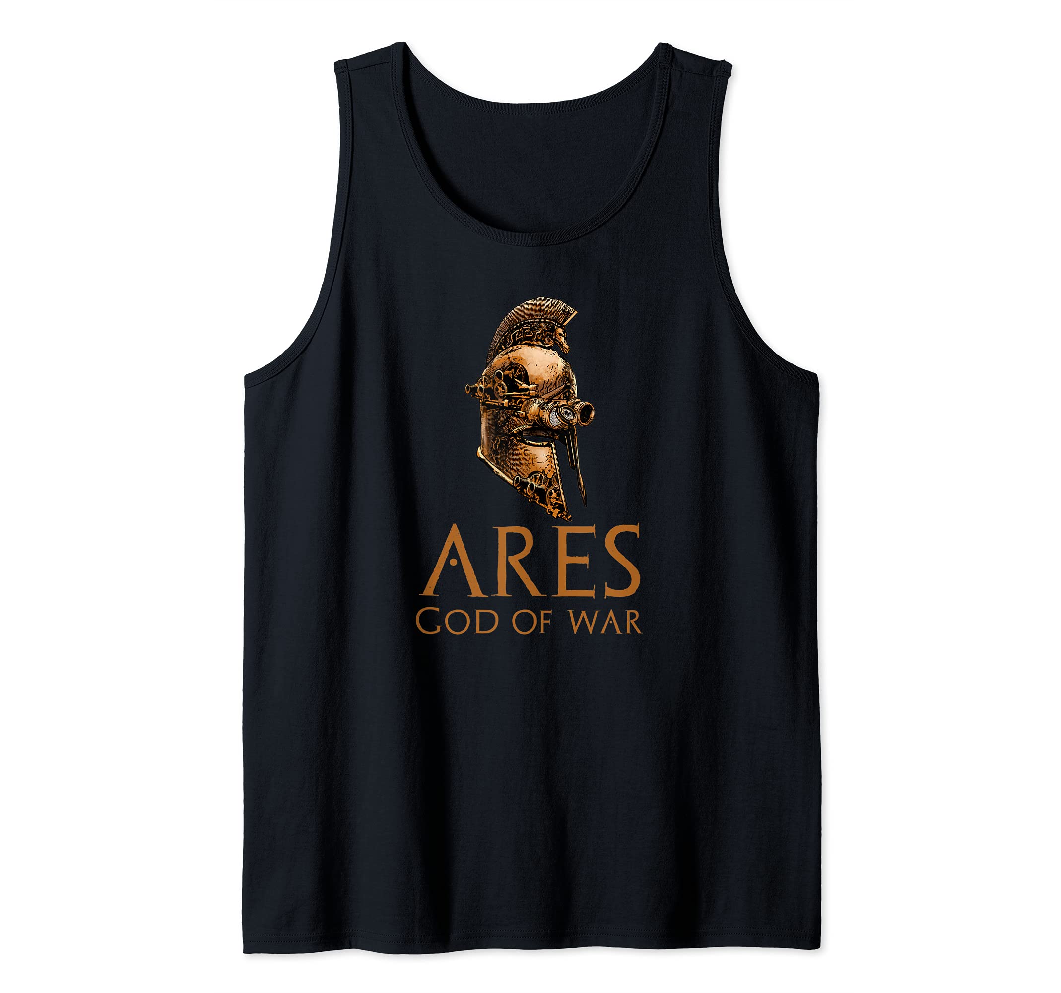 Ares - God Of War - Steampunk Ancient Greek Spartan Helmet Tank Top